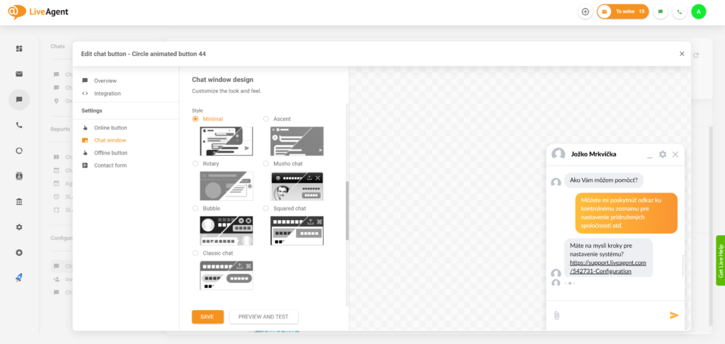 Neues Design des LiveAgent-Live-Chat-Fensters