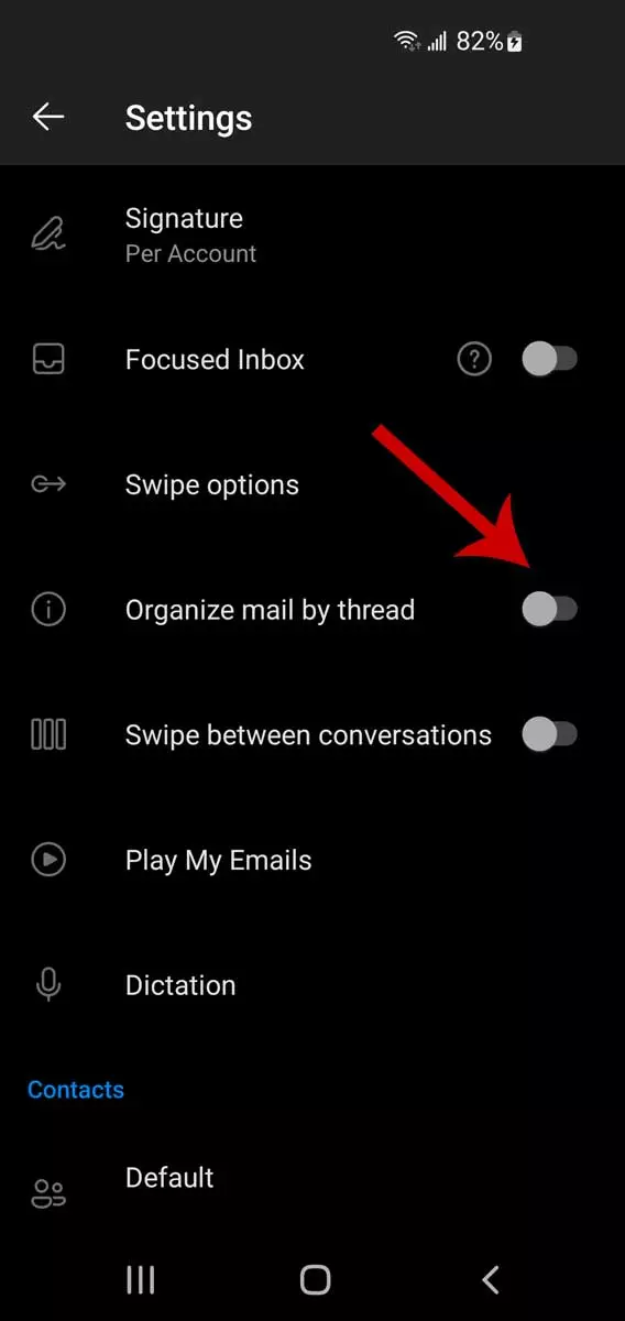 Outlook-E-Mail-Threading auf Mobilgeräten, Schritt 3