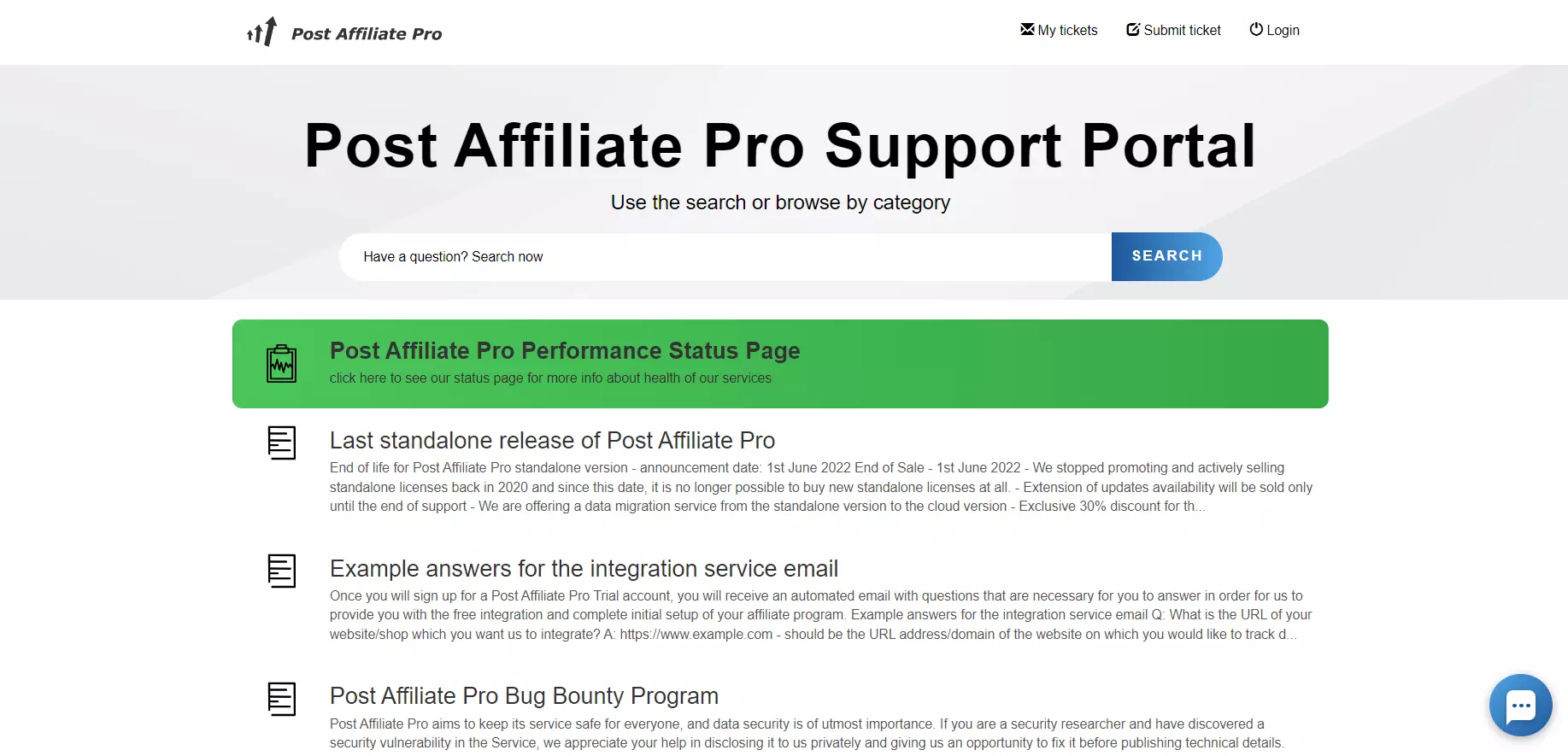 Post Affiliate Pro Support-Portal