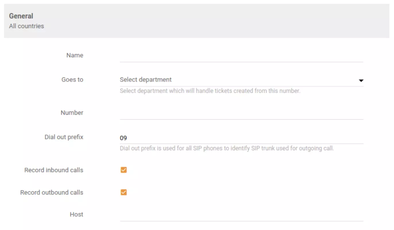Eingehende, ausgehende oder kombinierte Anrufaufzeichnungsoptionen in LiveAgent