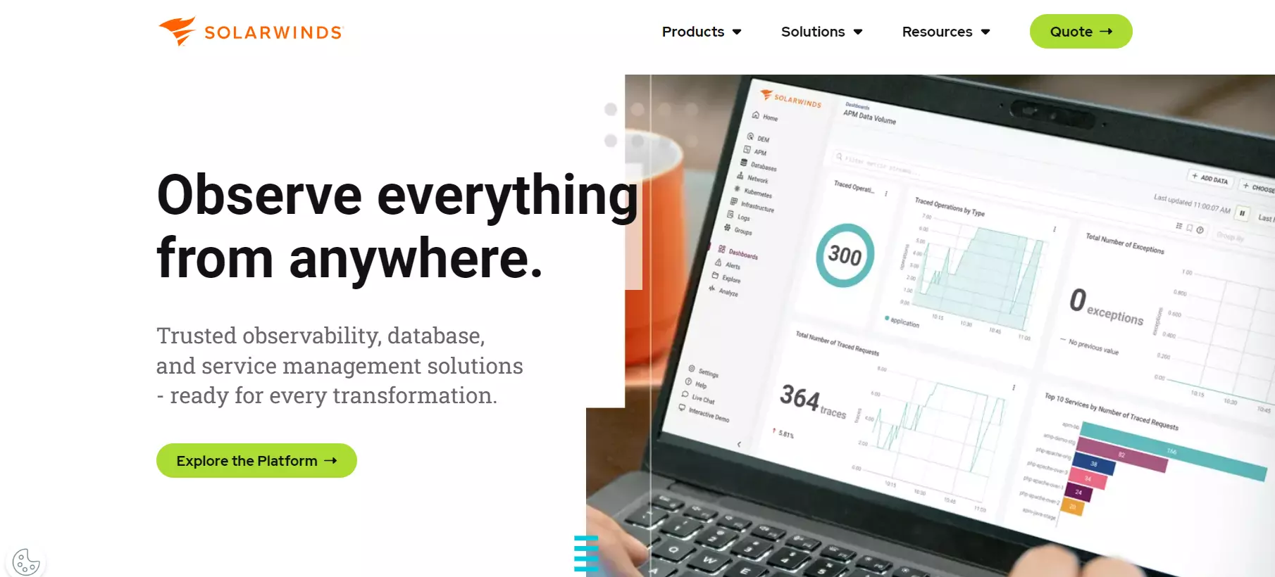 SolarWinds-Startseite - Steigern Sie die Produktivität mit dieser Spiceworks-Alternative