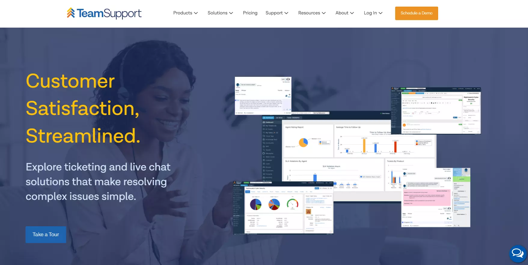 TeamSupport Homepage, eine Help Scout Alternative für Help Desk Software