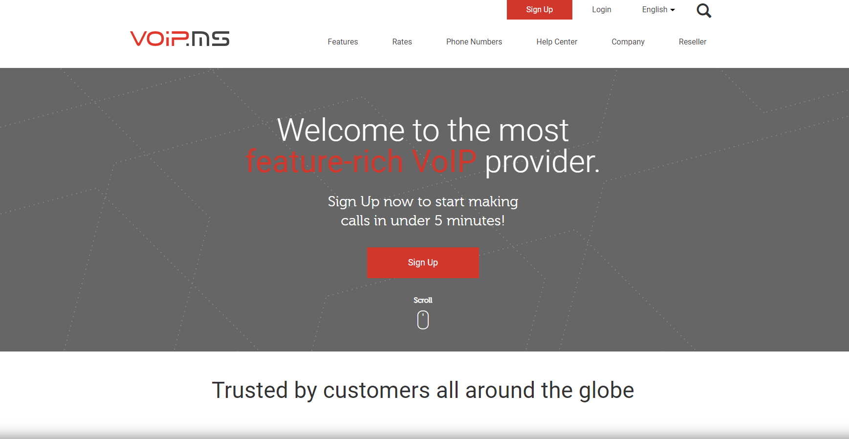 VoIP.ms Anbieter-Website