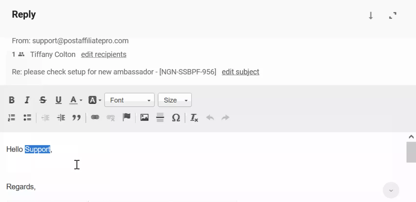 Beispiel für falsches Namenenabrufen in Tickets