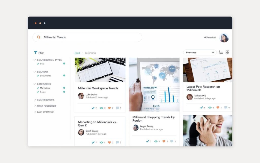 Beispiel für eine Wissensdatenbank-Lösung von Bloomfire