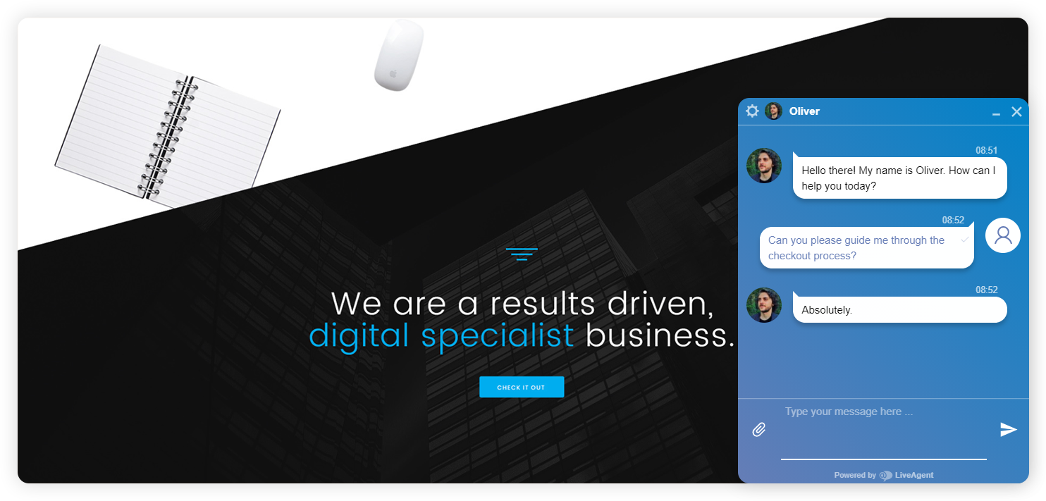 Beispiel einer Enterprise-Live-Chat-Konversation