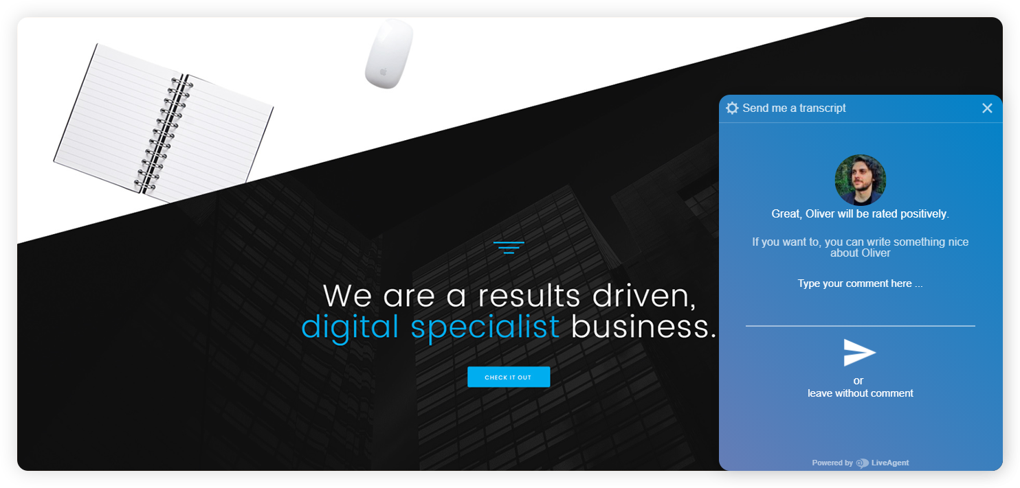 Beispiel einer Enterprise-Post-Chat-Umfrage