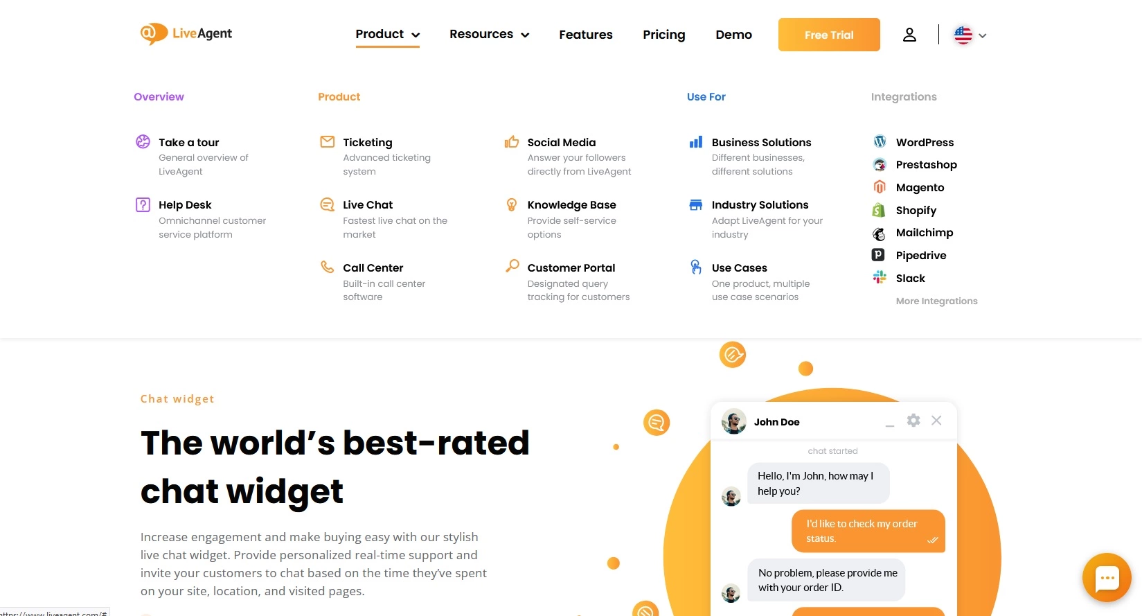 LiveAgent Produktoptionen und Informationen