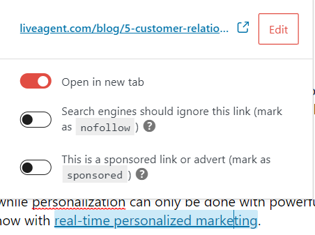 Liveagent interner Link - Beispiel