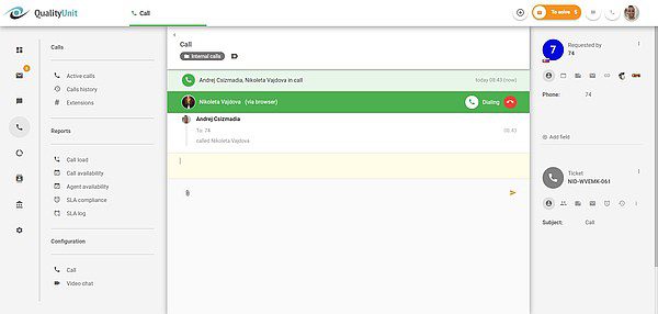 LiveAgent interne Anrufe laufen