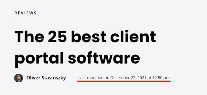 Letztes Aktualisierungsdatum implementieren