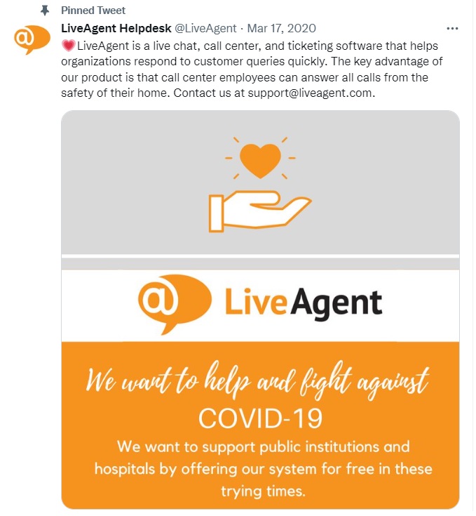 LiveAgent's angehefteter Tweet