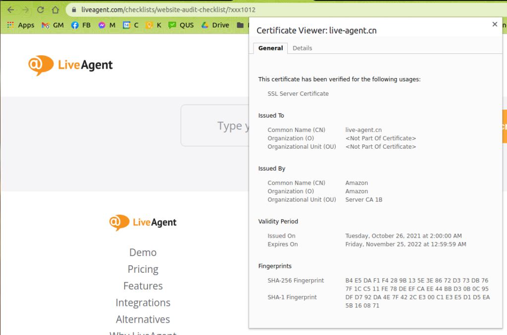SSL-Zertifikat-Beispiel