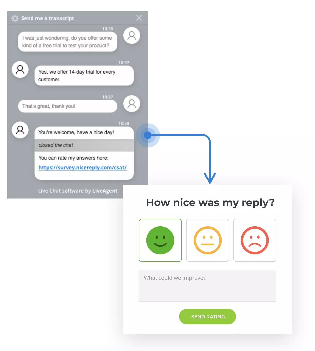 Survey in chat window