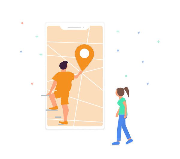 Reisen – Standortsuche – Illustration