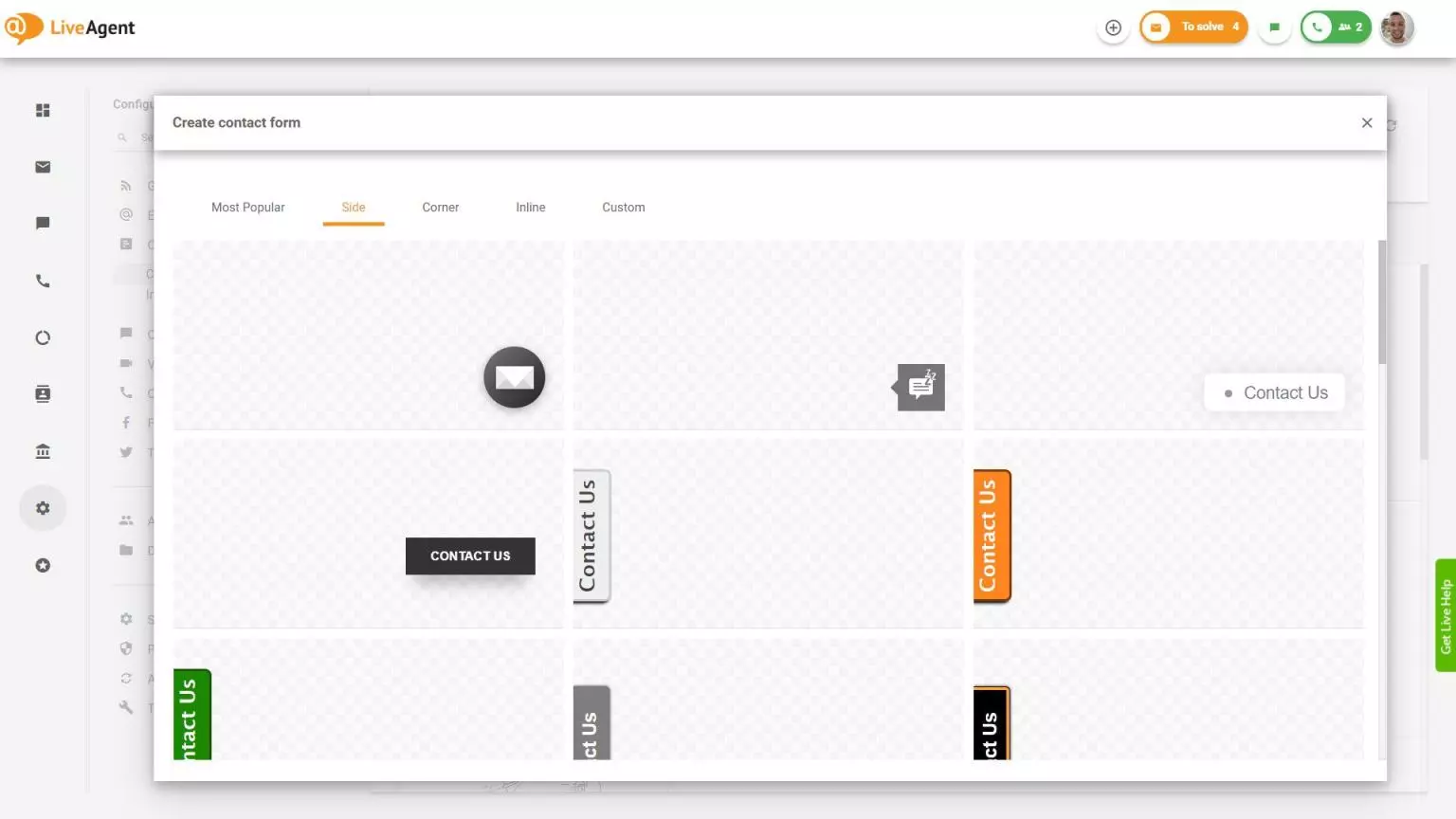 LiveAgent-Seitenkontaktformular