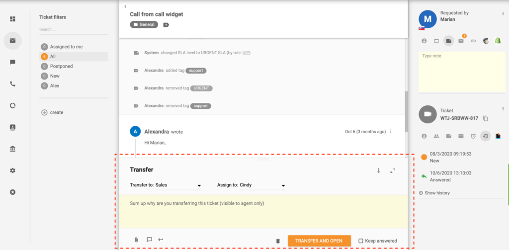 Ticket-Übertragung-LiveAgent