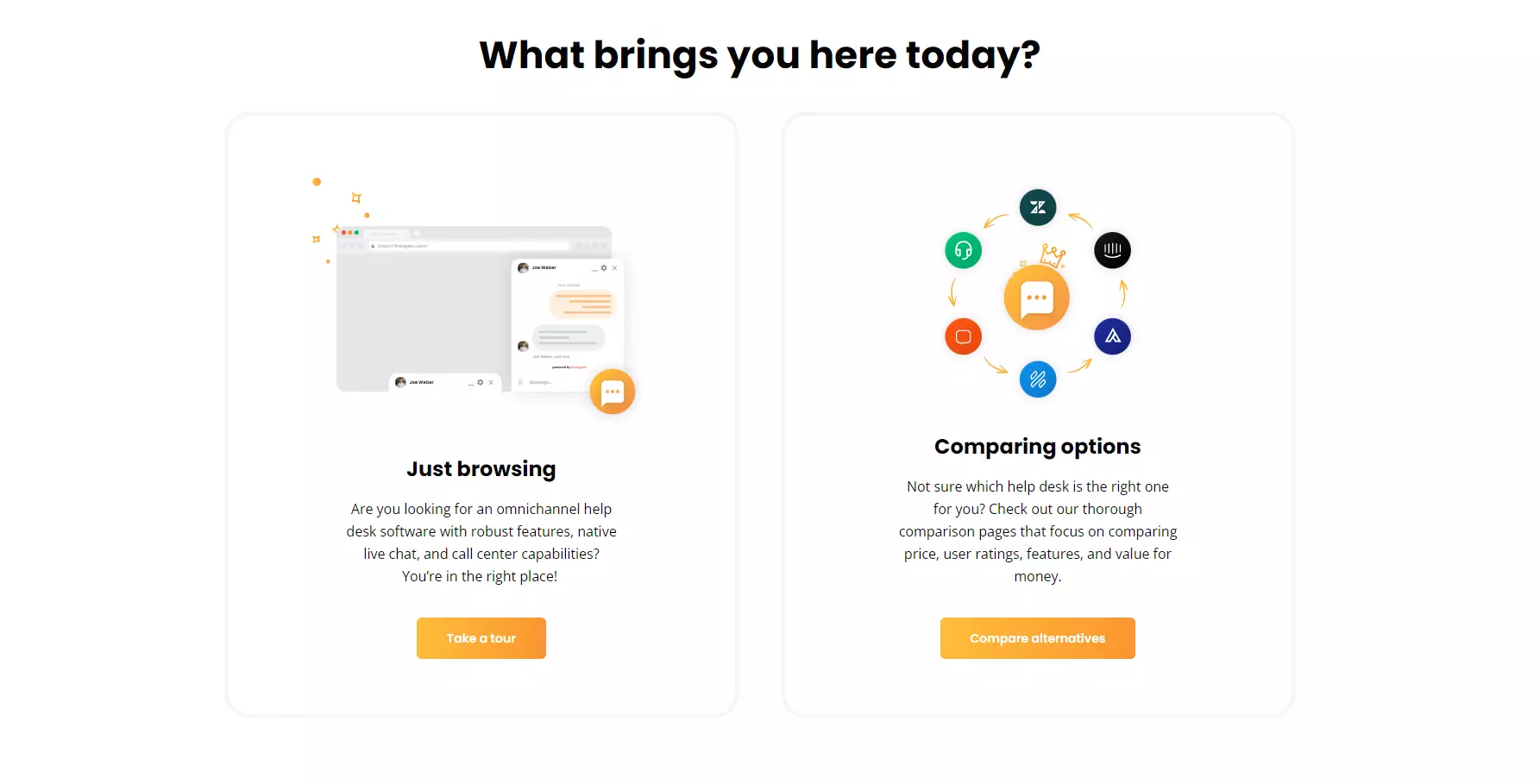 Beispiele für LiveAgents CTAs