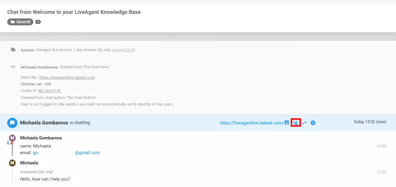 LiveAgent - Kollegen zum Chat einladen