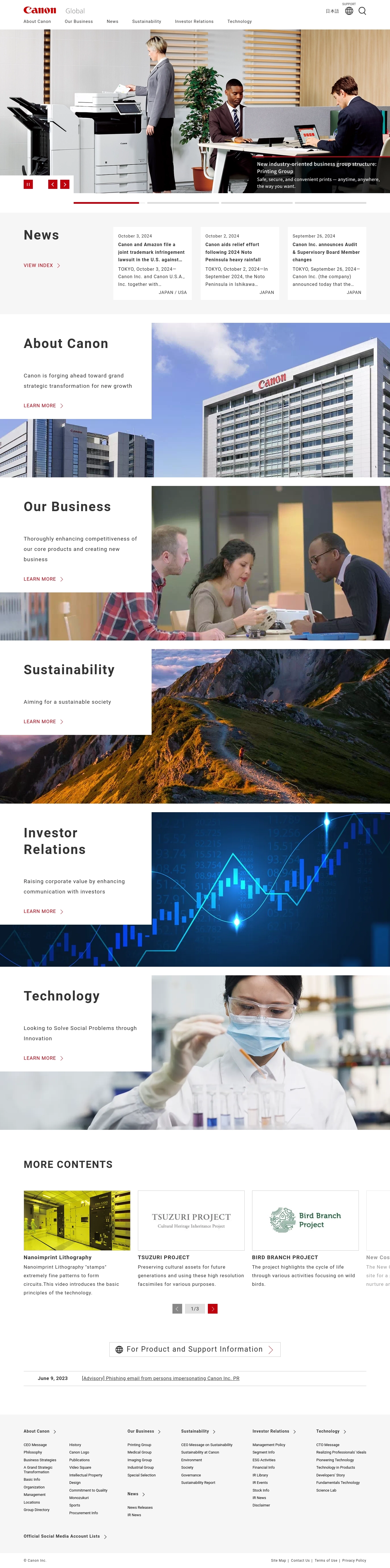 Canon Helpdesk-Kontakte