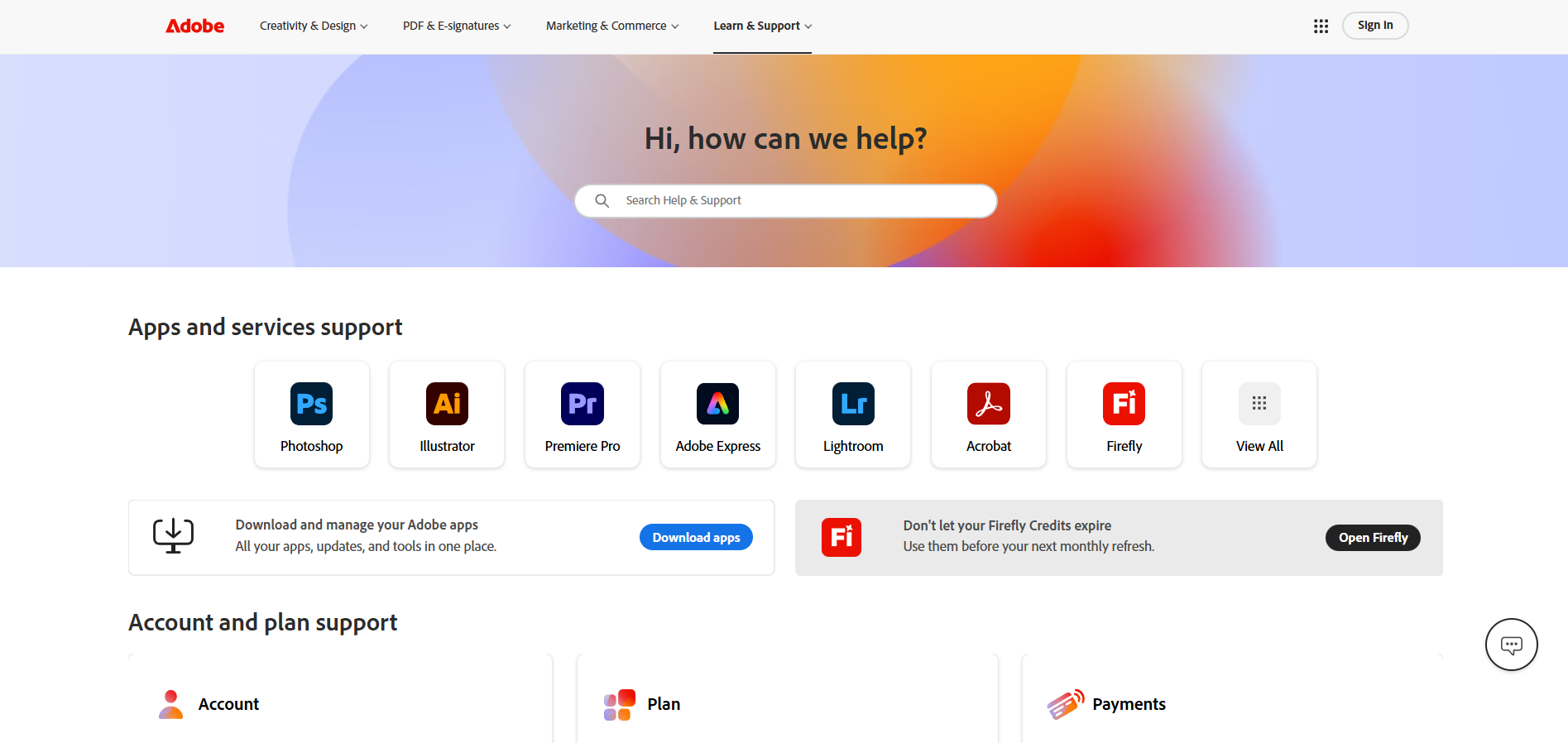 Adobe Help Desk Kontakte