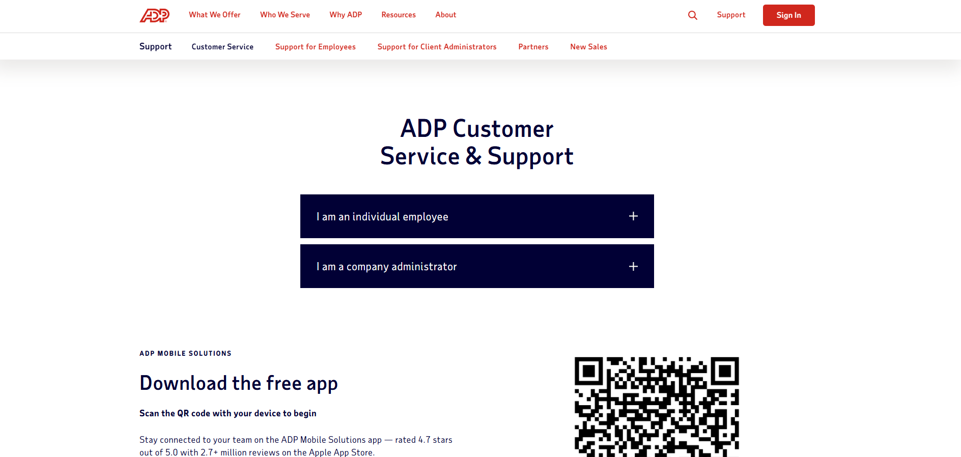 ADP Help Desk Kontakte