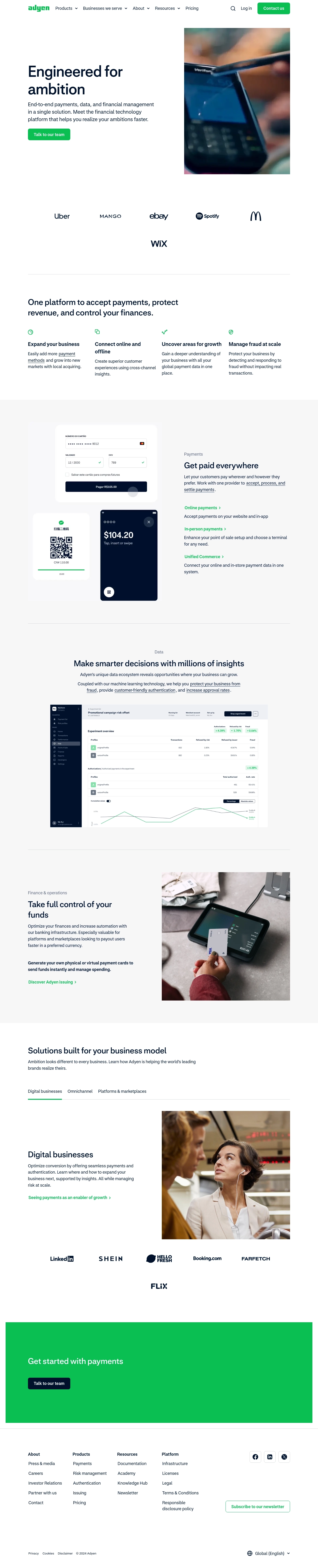 Adyen Helpdesk-Kontakte