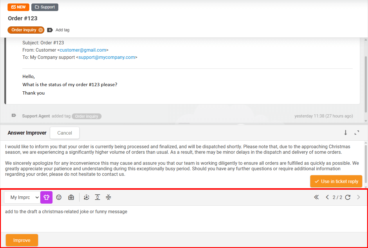 Bearbeiten von Antworten mit Answer Composer