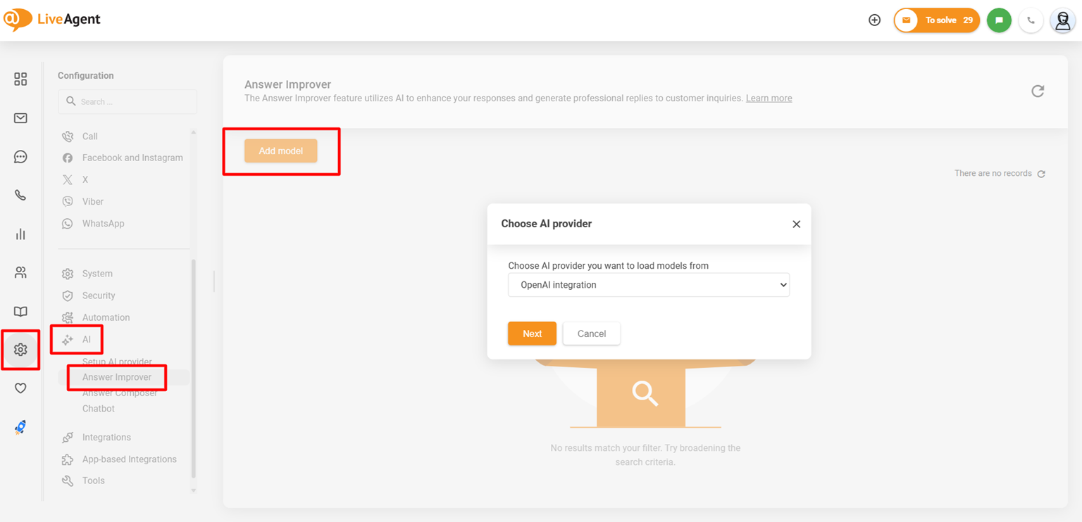 AI-Antwortverbesserer vs. OpenAI als Anbieter-Integration