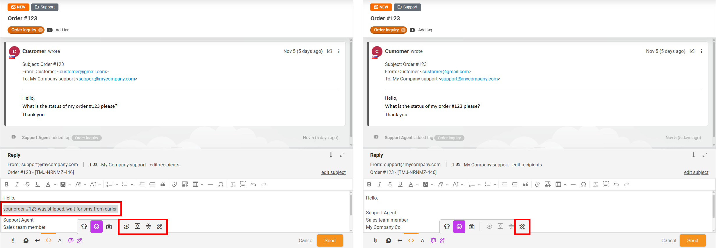 Möglichkeiten zur Verwendung des AI-Antwortverbesserers