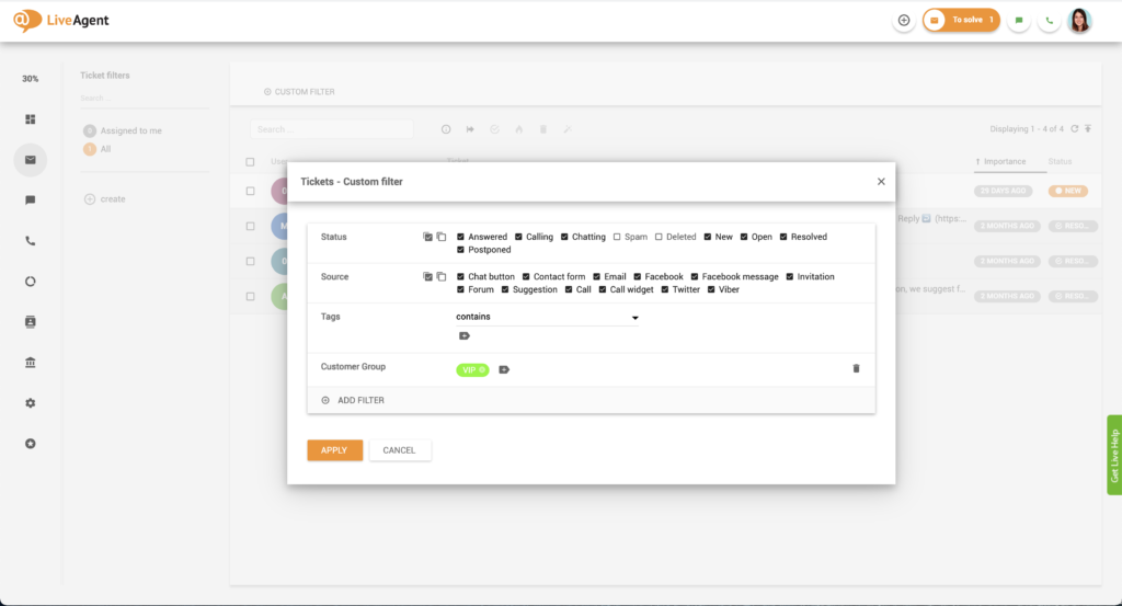 Kontaktgruppen-Filterung