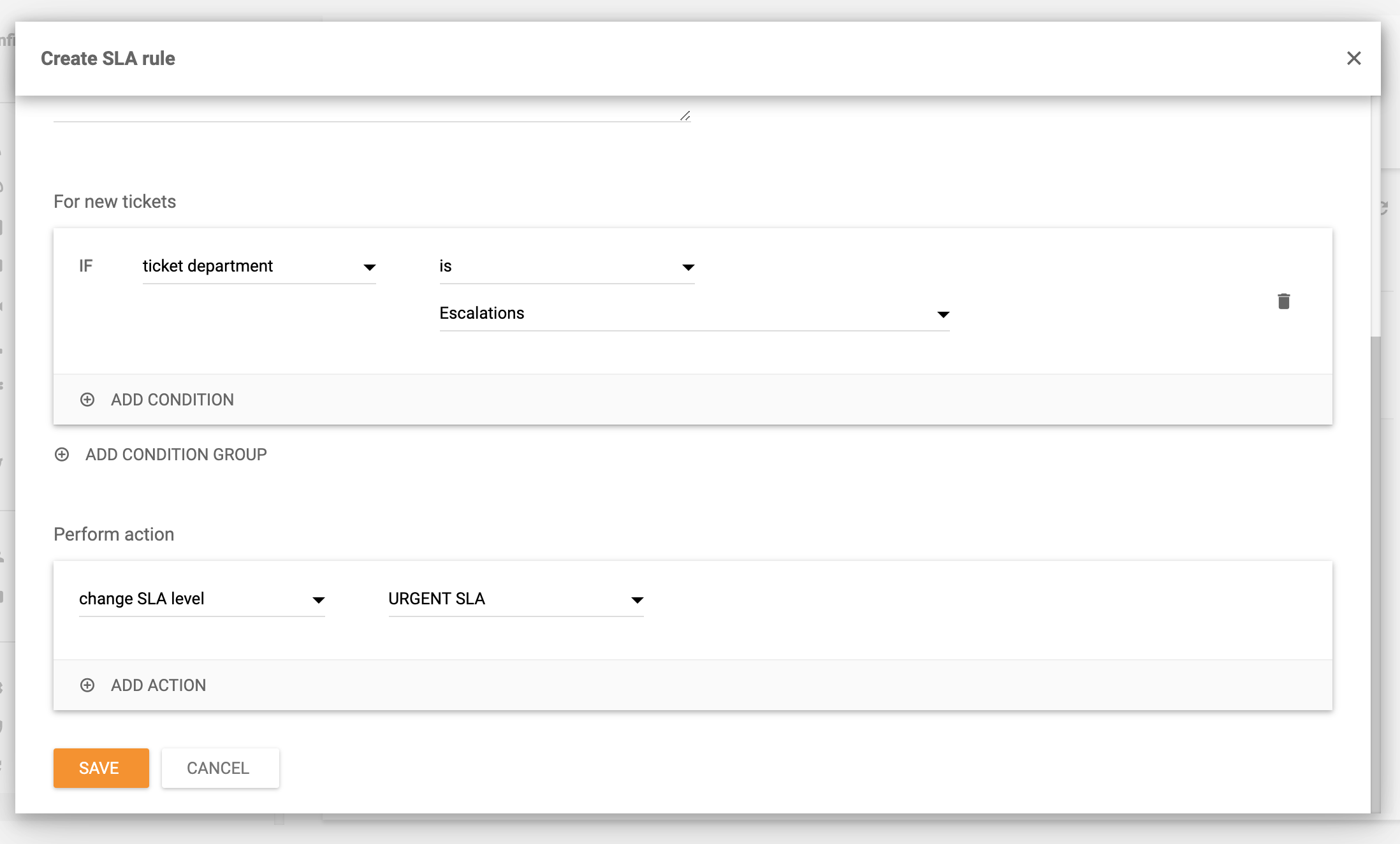 Erstellen Sie eine SLA-Regel in LiveAgent