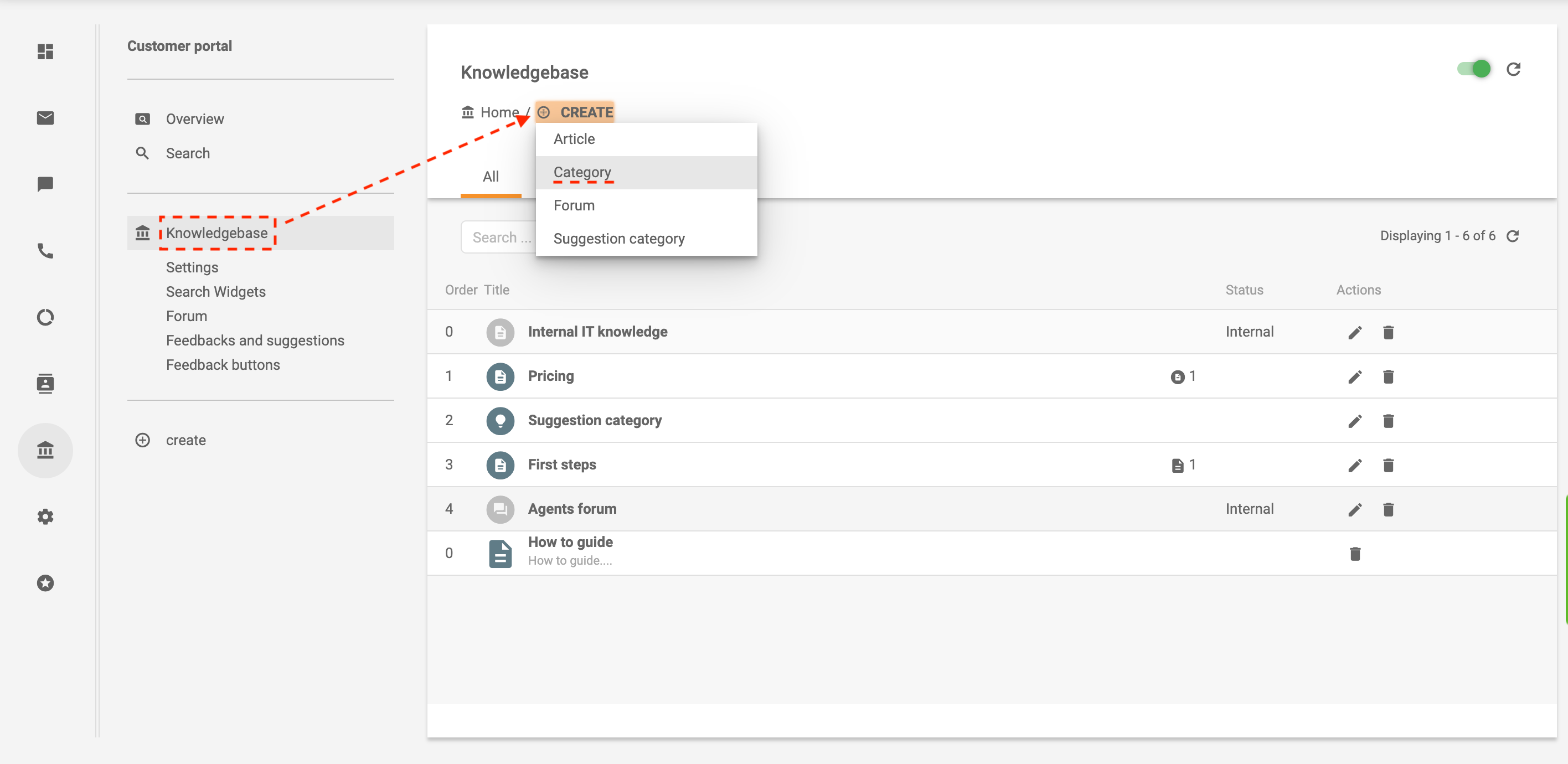 Kategorie in LiveAgent erstellen