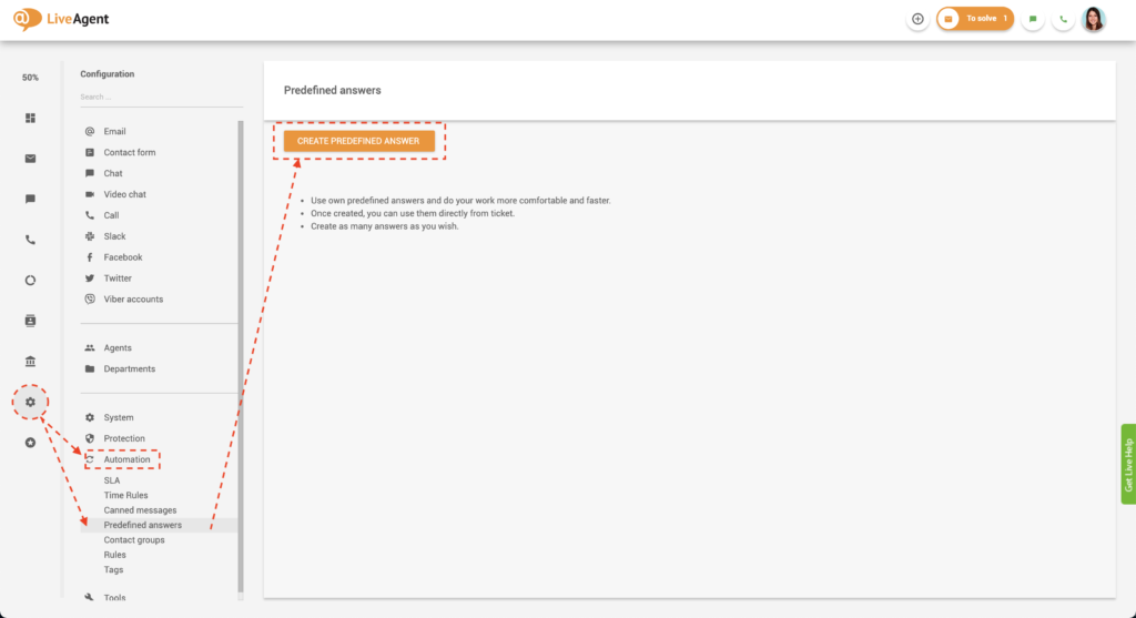 Vordefinierte Antworten in LiveAgent erstellen