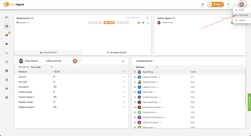 Agenten-Profil bearbeiten