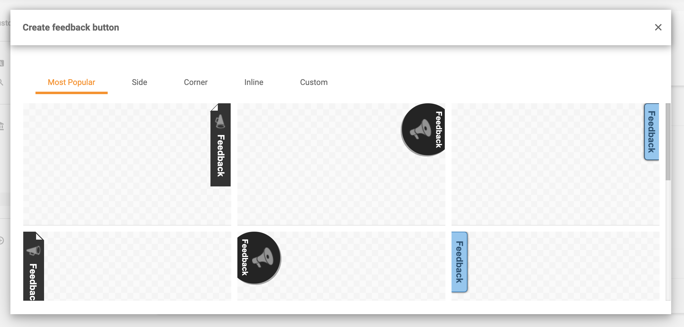 Feedback button styles - most popular