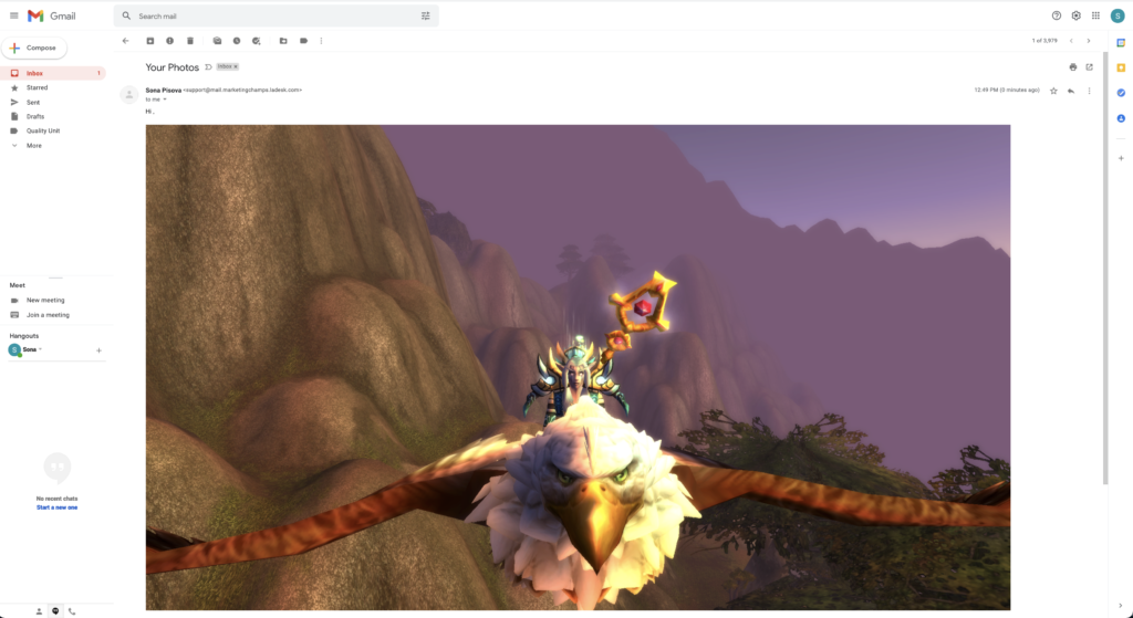 Beispiel eines inline eingefügten Bildes in einer E-Mail