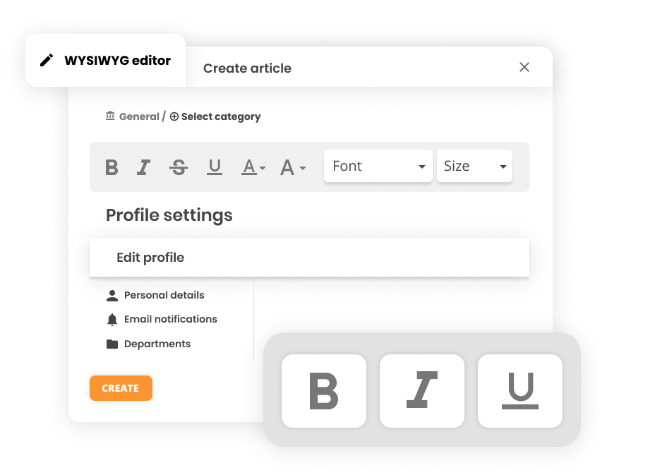 WYSIWYG-Editor - Knowledge-Base-Artikel