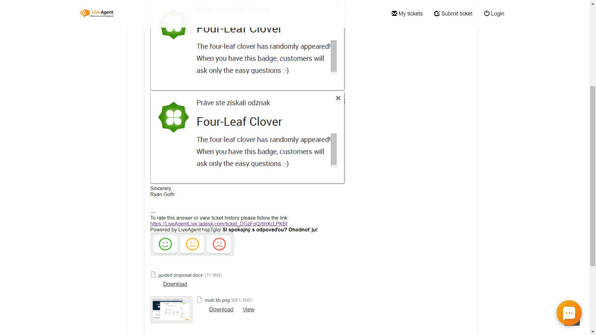 Anzeige des Online-Ticketverlaufs