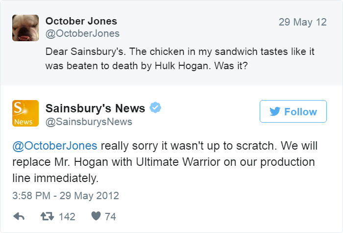 Sainsbury's Kundenservice auf Twitter