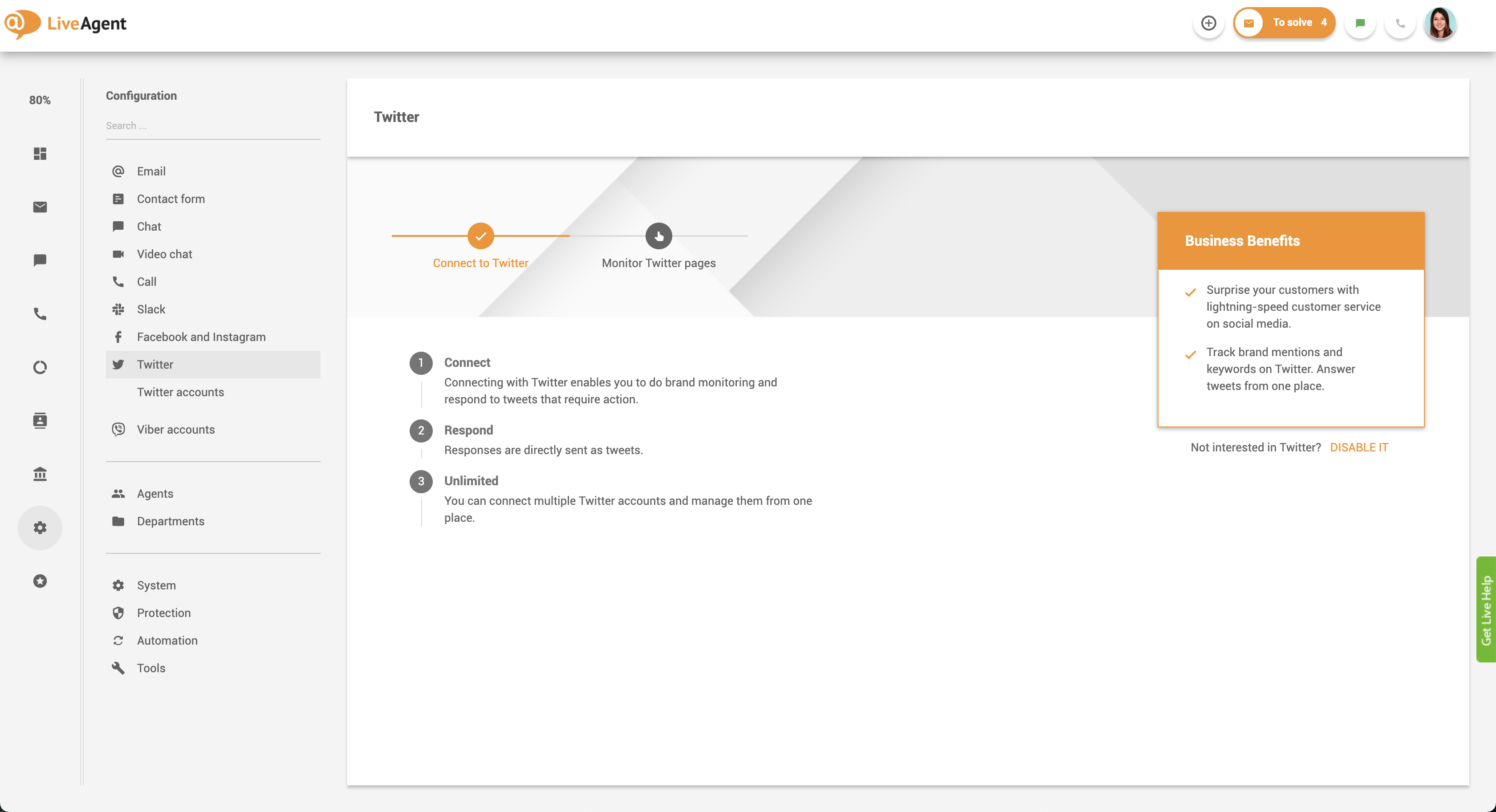 Twitter mit universellem Posteingang verbinden