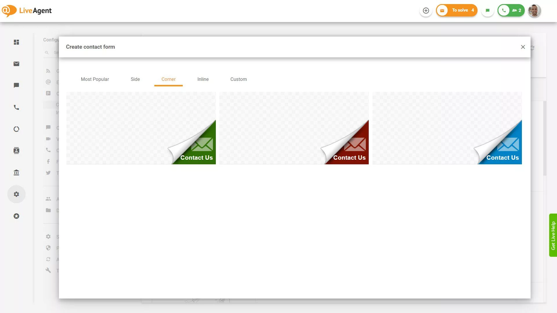 Eckige Kontaktformular-Schaltfläche