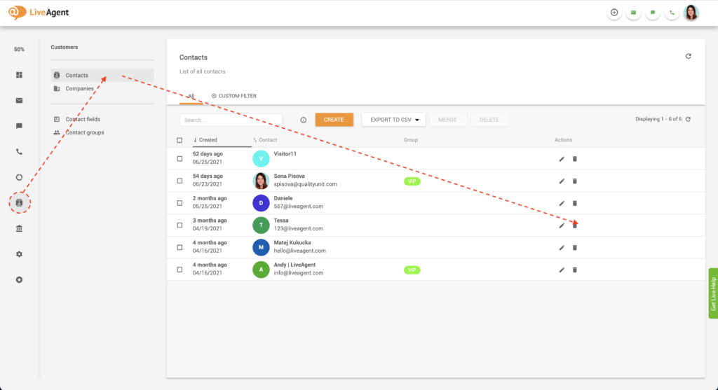 Kontaktnotiz in LiveAgent bearbeiten