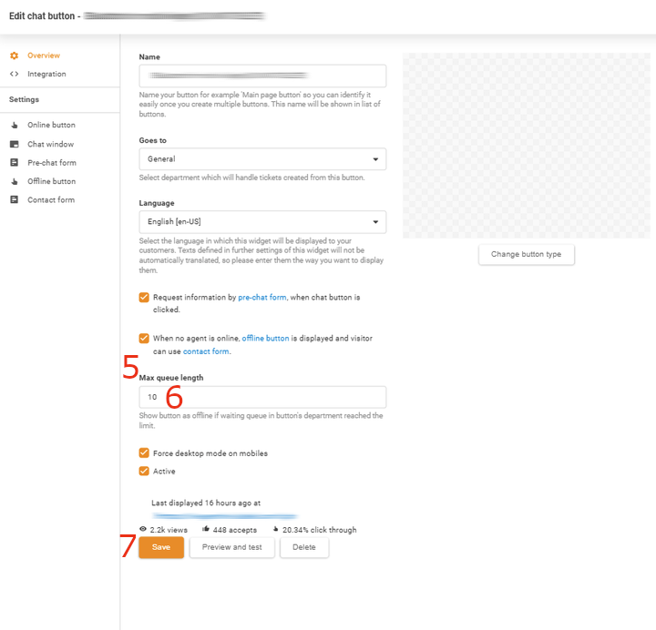 Changing the Max queue length to 10 in LiveAgent