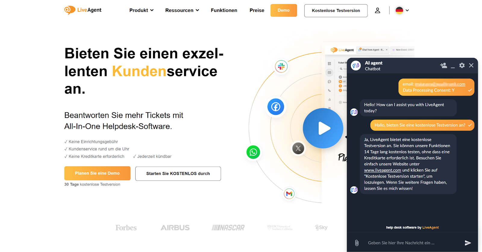 LiveAgent-Chatbot mit mehrsprachiger Unterstützung
