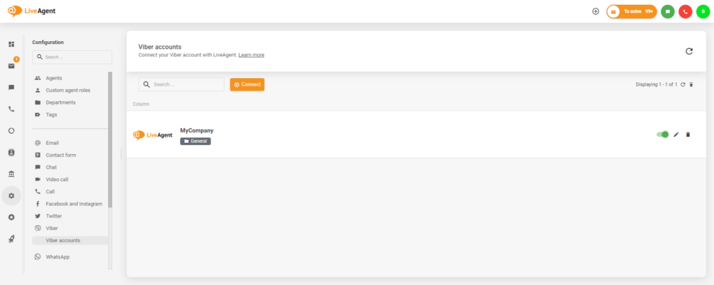 Erfolgreiche Integration zwischen Viber und LiveAgent