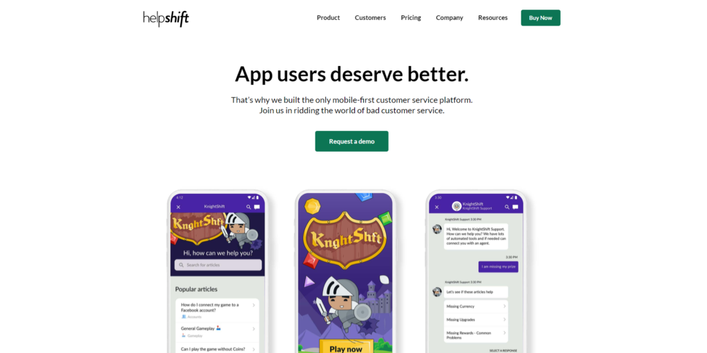 Helpshift Startseite