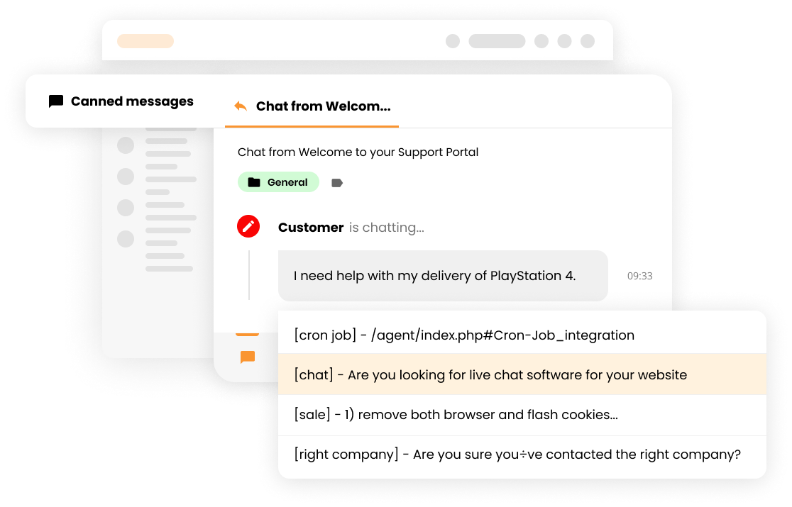 Vordefinierte Nachrichten-Funktion in Live-Chat-Software - LiveAgent