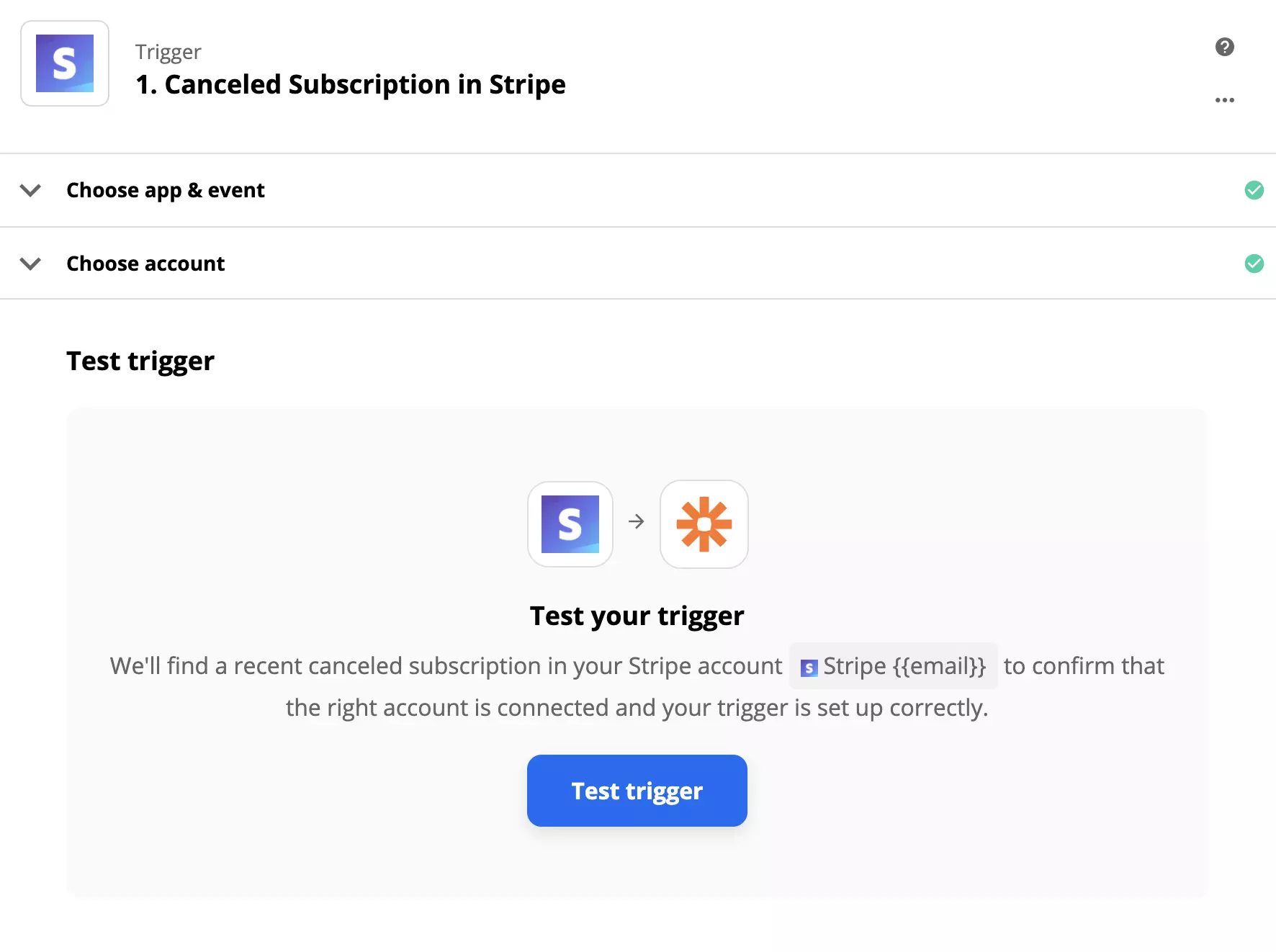 Stripe-Trigger-Test auf Zapier