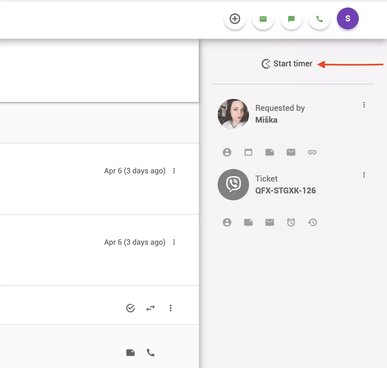 Clockify-Timer in LiveAgent-Ticket
